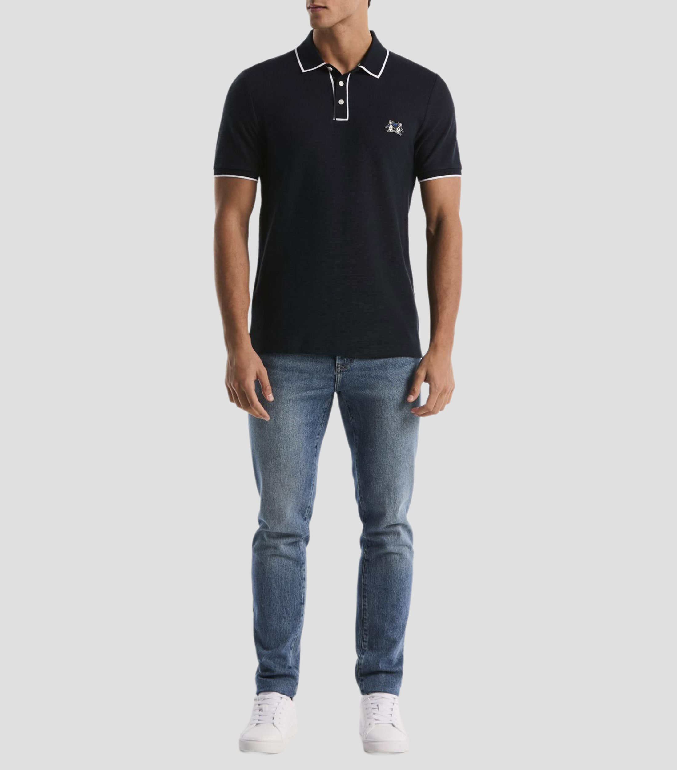 Playera tipo polo manga corta lisa Hombre